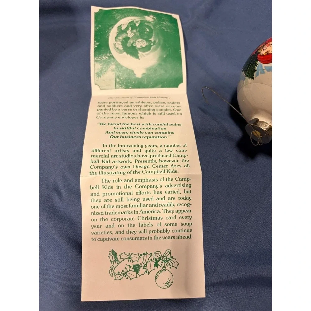 Vintage 1982 Campbells Soup Kids Christmas Ornament‎